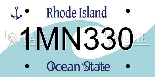 1MN330 Rhode Island License Plate