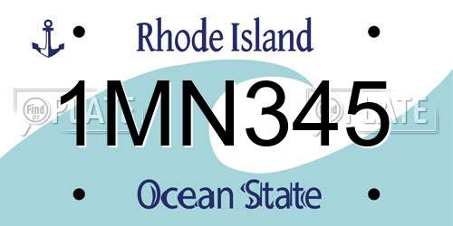 1MN345 Rhode Island License Plate