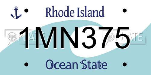 1MN375 Rhode Island License Plate
