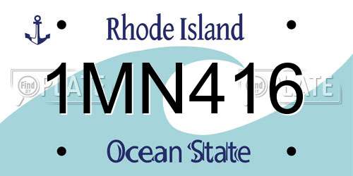1MN416 Rhode Island License Plate