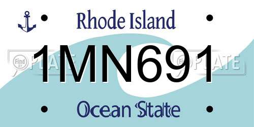 1MN691 Rhode Island License Plate