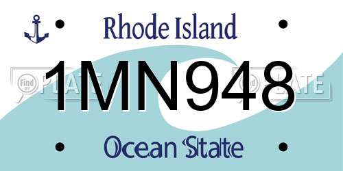 1MN948 Rhode Island License Plate