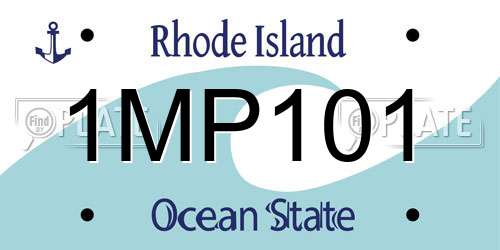 1MP101 Rhode Island License Plate