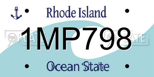 1MP798 Rhode Island License Plate