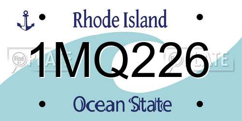 1MQ226 Rhode Island License Plate