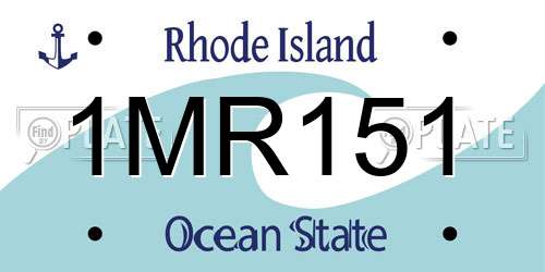 1MR151 Rhode Island License Plate