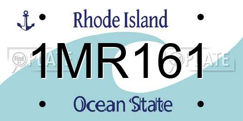 1MR161 Rhode Island License Plate