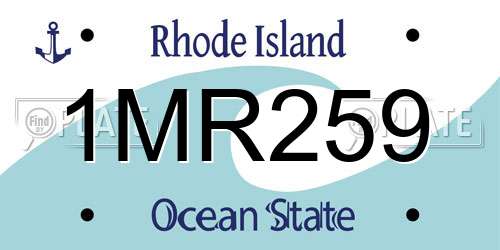 1MR259 Rhode Island License Plate