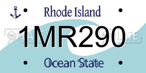 1MR290 Rhode Island License Plate