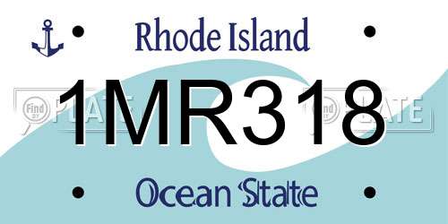 1MR318 Rhode Island License Plate