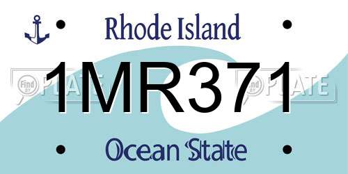 1MR371 Rhode Island License Plate