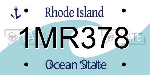 1MR378 Rhode Island License Plate