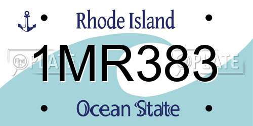 1MR383 Rhode Island License Plate