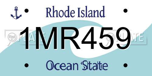 1MR459 Rhode Island License Plate