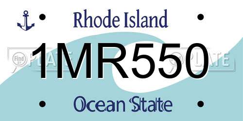 1MR550 Rhode Island License Plate
