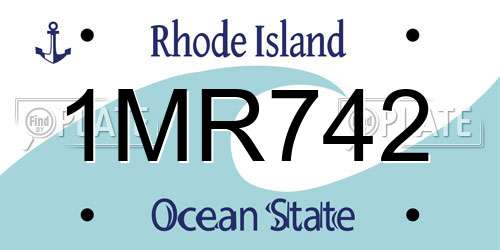 1MR742 Rhode Island License Plate