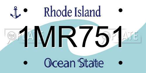 1MR751 Rhode Island License Plate