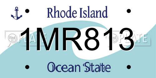 1MR813 Rhode Island License Plate