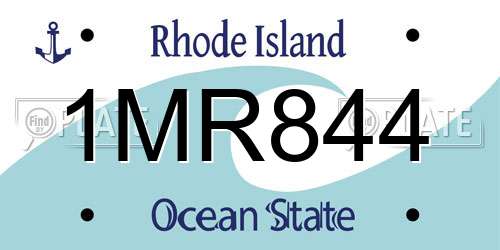 1MR844 Rhode Island License Plate