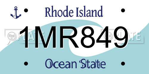 1MR849 Rhode Island License Plate