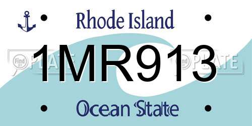 1MR913 Rhode Island License Plate