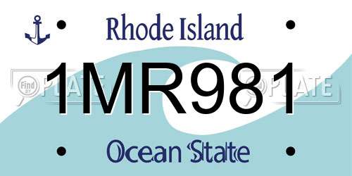 1MR981 Rhode Island License Plate