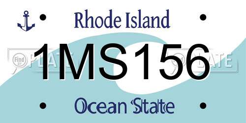 1MS156 Rhode Island License Plate