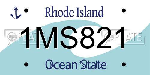 1MS821 Rhode Island License Plate