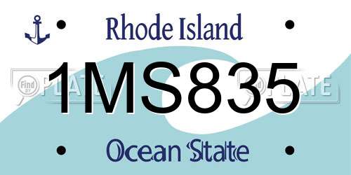 1MS835 Rhode Island License Plate