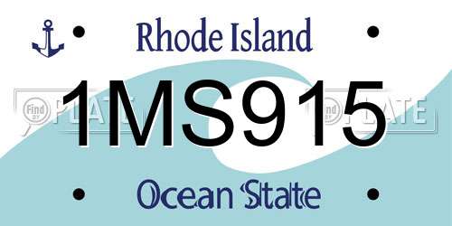 1MS915 Rhode Island License Plate