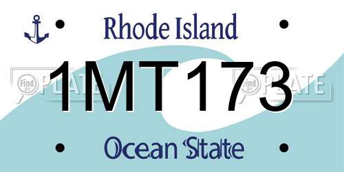 1MT173 Rhode Island License Plate