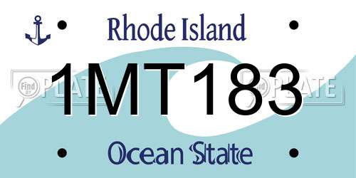 1MT183 Rhode Island License Plate