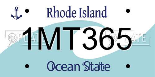 1MT365 Rhode Island License Plate