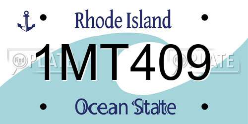 1MT409 Rhode Island License Plate