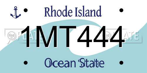 1MT444 Rhode Island License Plate