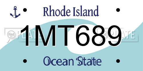 1MT689 Rhode Island License Plate
