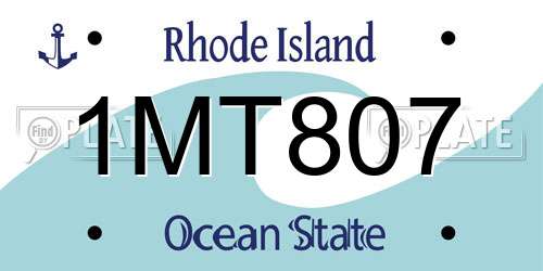 1MT807 Rhode Island License Plate