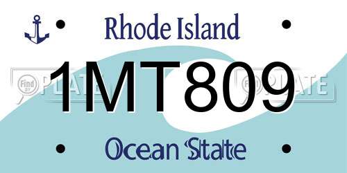 1MT809 Rhode Island License Plate