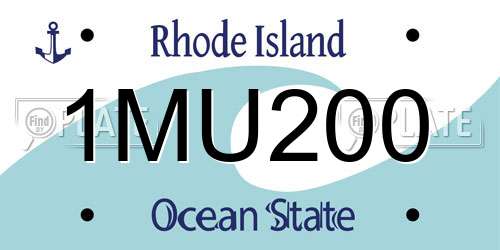 1MU200 Rhode Island License Plate