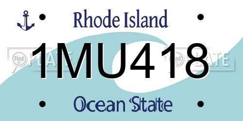 1MU418 Rhode Island License Plate