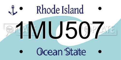 1MU507 Rhode Island License Plate