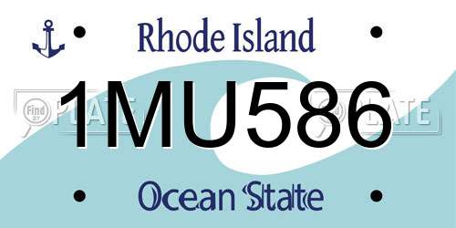1MU586 Rhode Island License Plate