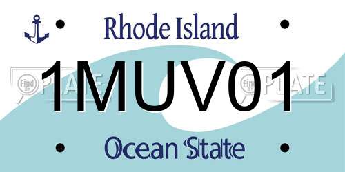 1MUV01 Rhode Island License Plate