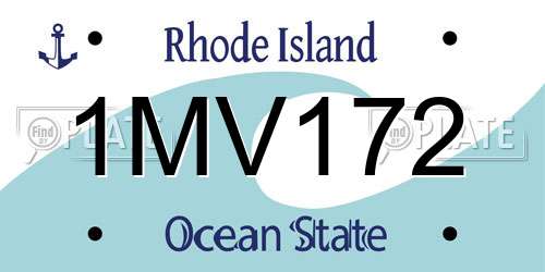 1MV172 Rhode Island License Plate