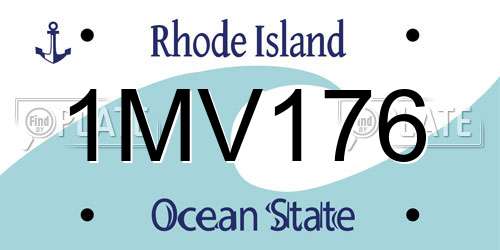 1MV176 Rhode Island License Plate