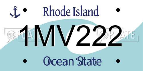 1MV222 Rhode Island License Plate