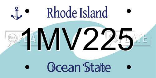 1MV225 Rhode Island License Plate