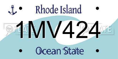 1MV424 Rhode Island License Plate