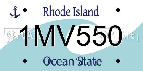 1MV550 Rhode Island License Plate
