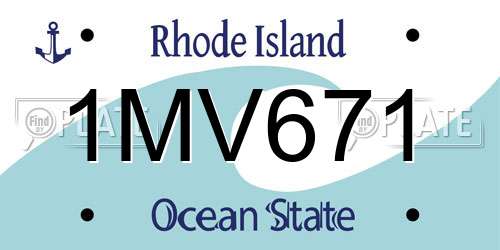 1MV671 Rhode Island License Plate